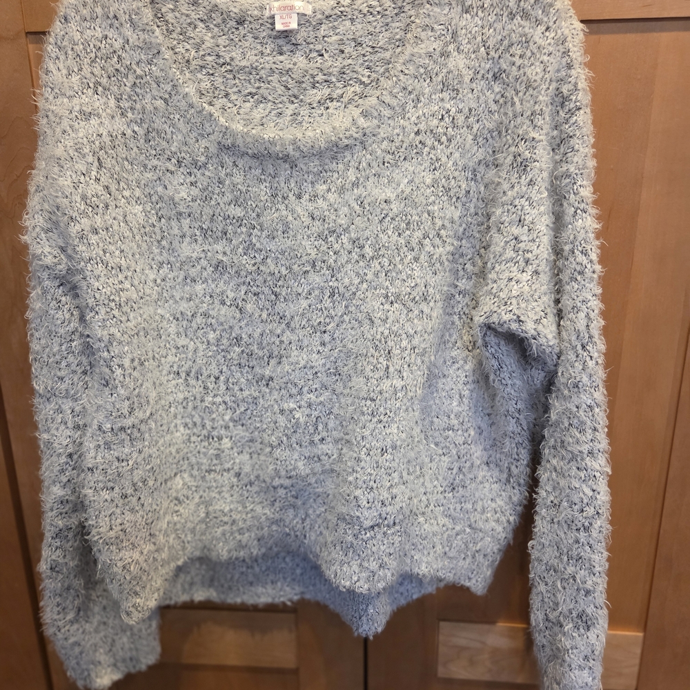 Xhilaration Blue Crew Neck Sweater Soft Knit Relaxed Fit